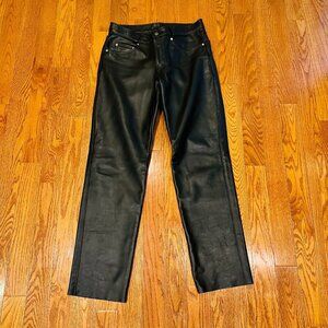 Schott 600 USA Made Leather Pants 5 Pockets Black size 36 Used